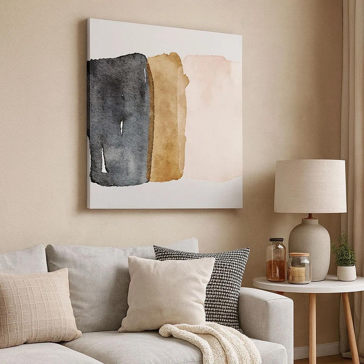 Bild auf Leinwand - Leinwandbild - Die Komposition der Farben der Erde - 30x30 cm