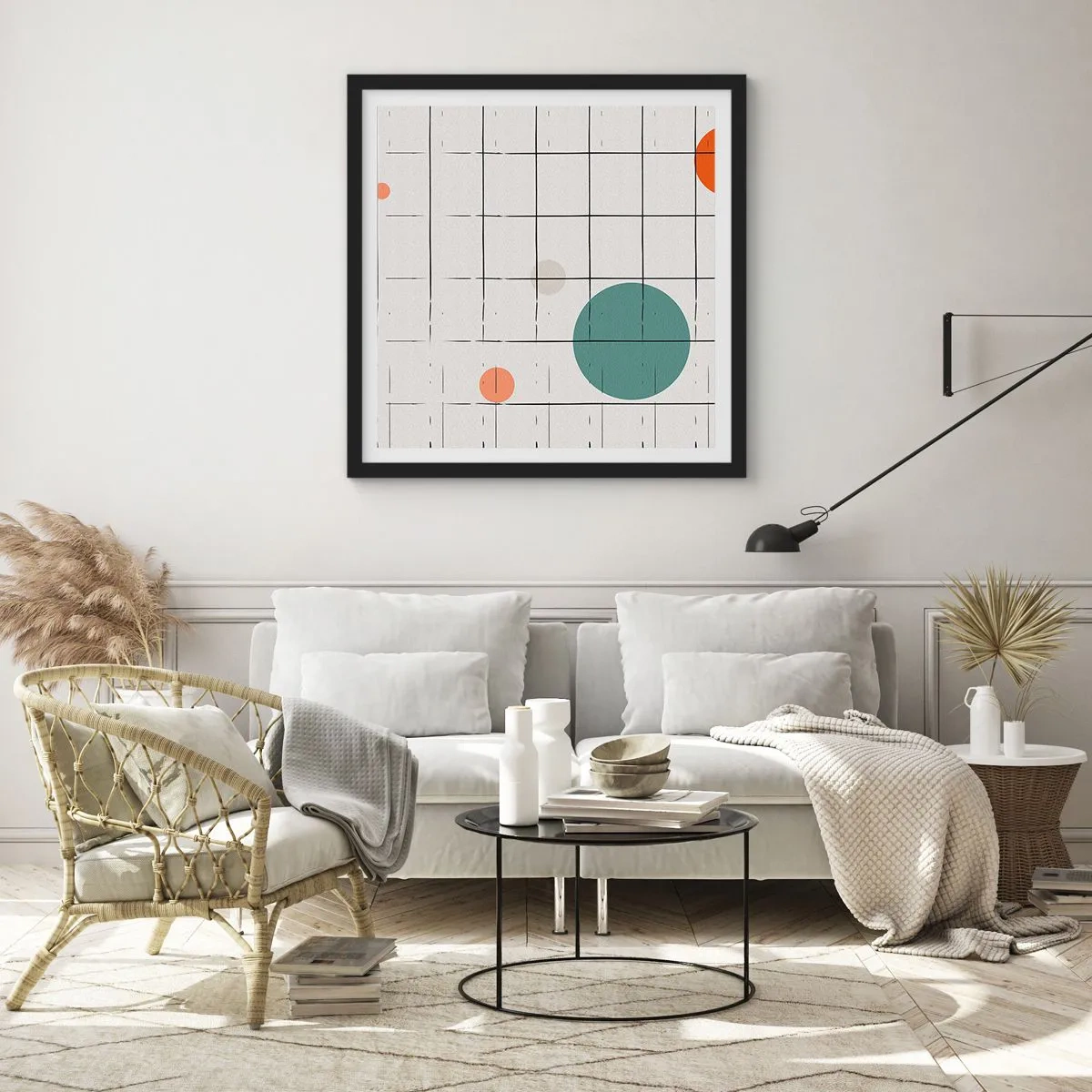 Poster in einem schwarzem Rahmen - Gefangen. Wir oder sie? - 60x60 cm