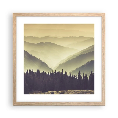 Poster in einem Rahmen aus heller Eiche - Hinter den sieben Bergen ... - 40x40 cm