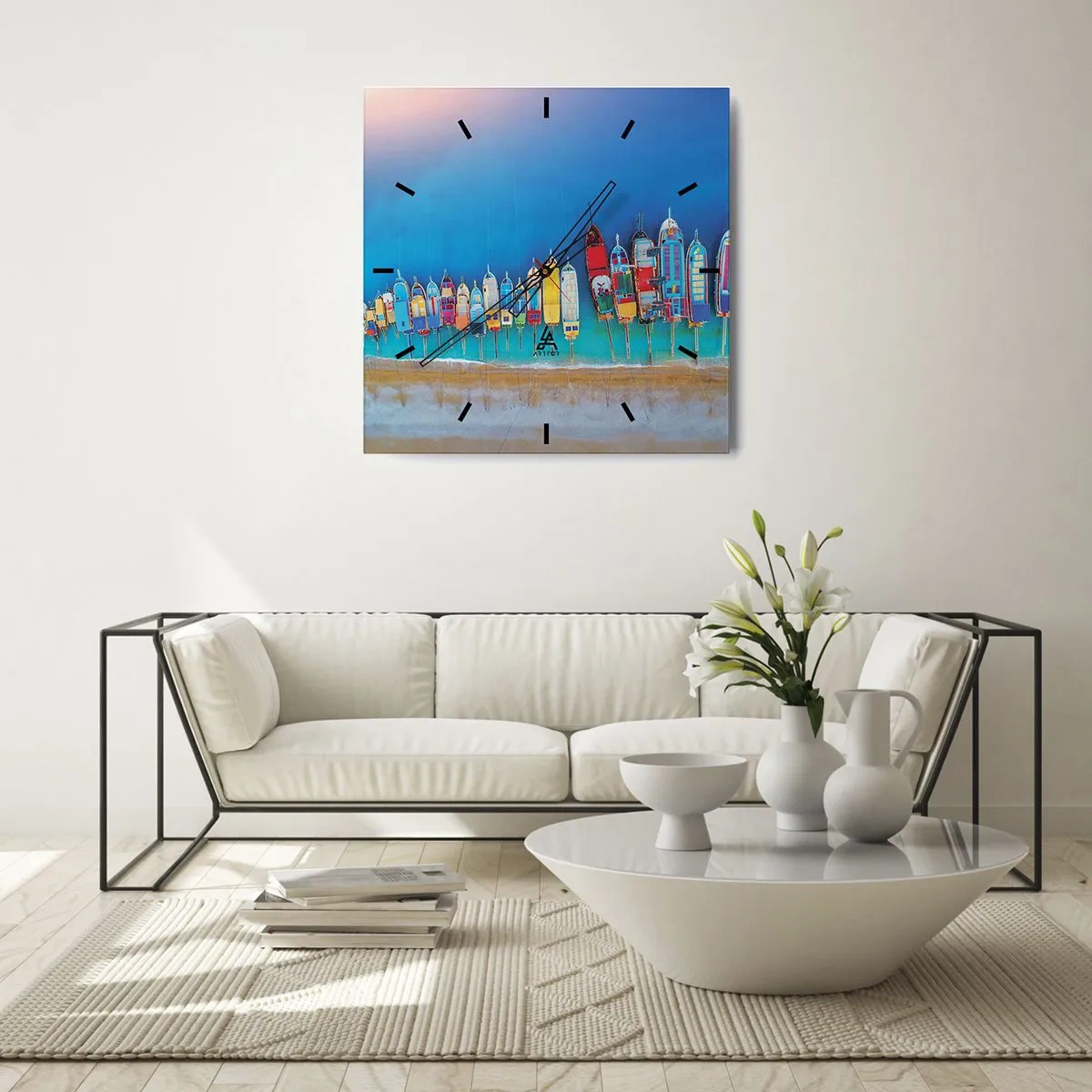 Wanduhr - Glasuhr - Aus der Vogelperspektive - 30x30 cm