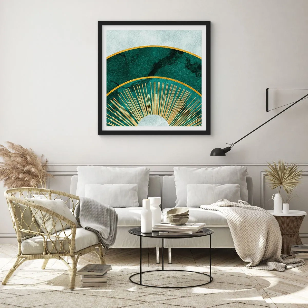 Poster in einem schwarzem Rahmen - Anderes Sonnensystem - 40x40 cm