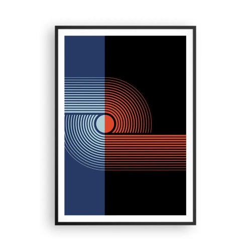 Poster in einem schwarzem Rahmen - In einer geometrischen Umarmung - 70x100 cm