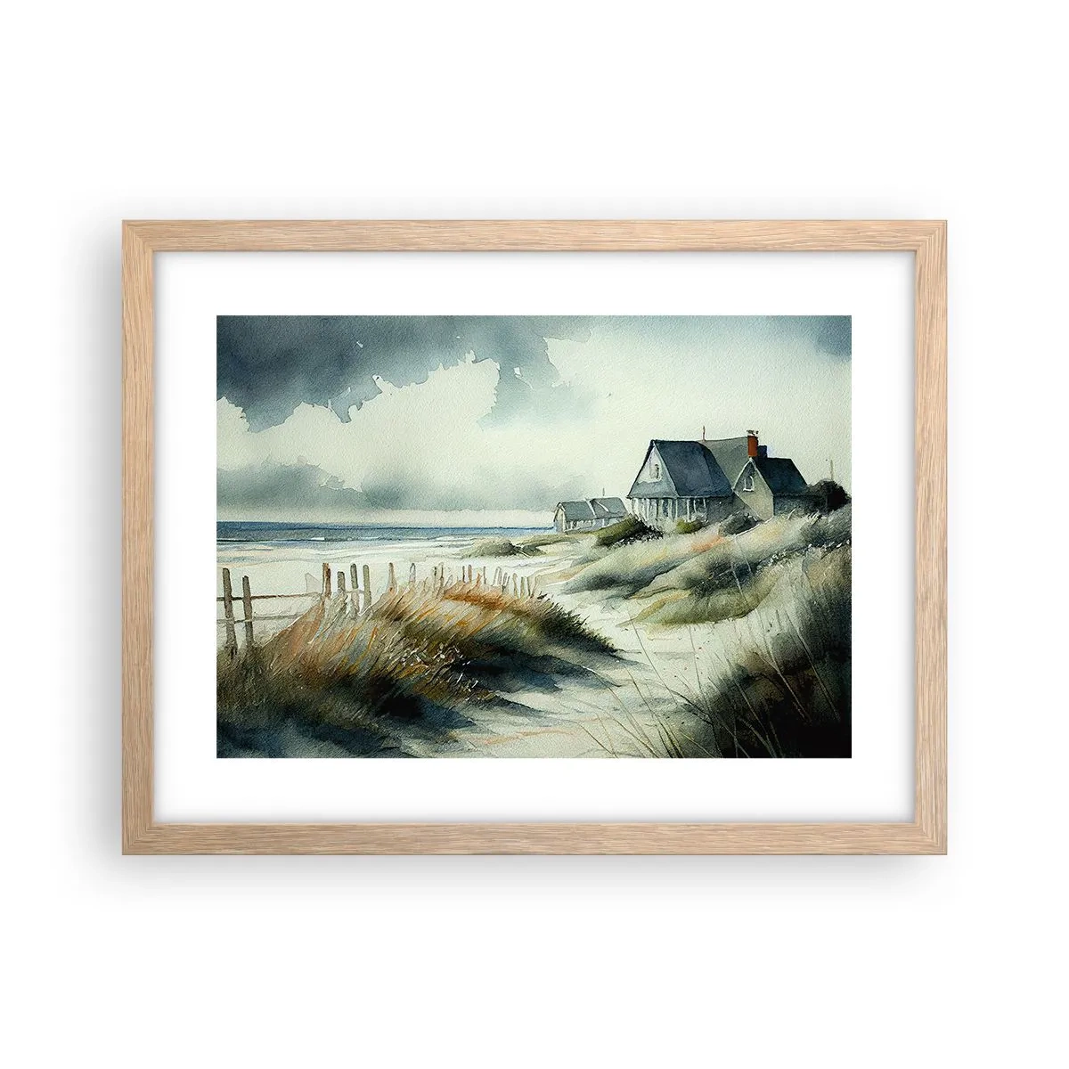 Poster in einem Rahmen aus heller Eiche - Abseits vom Trubel - 40x30 cm