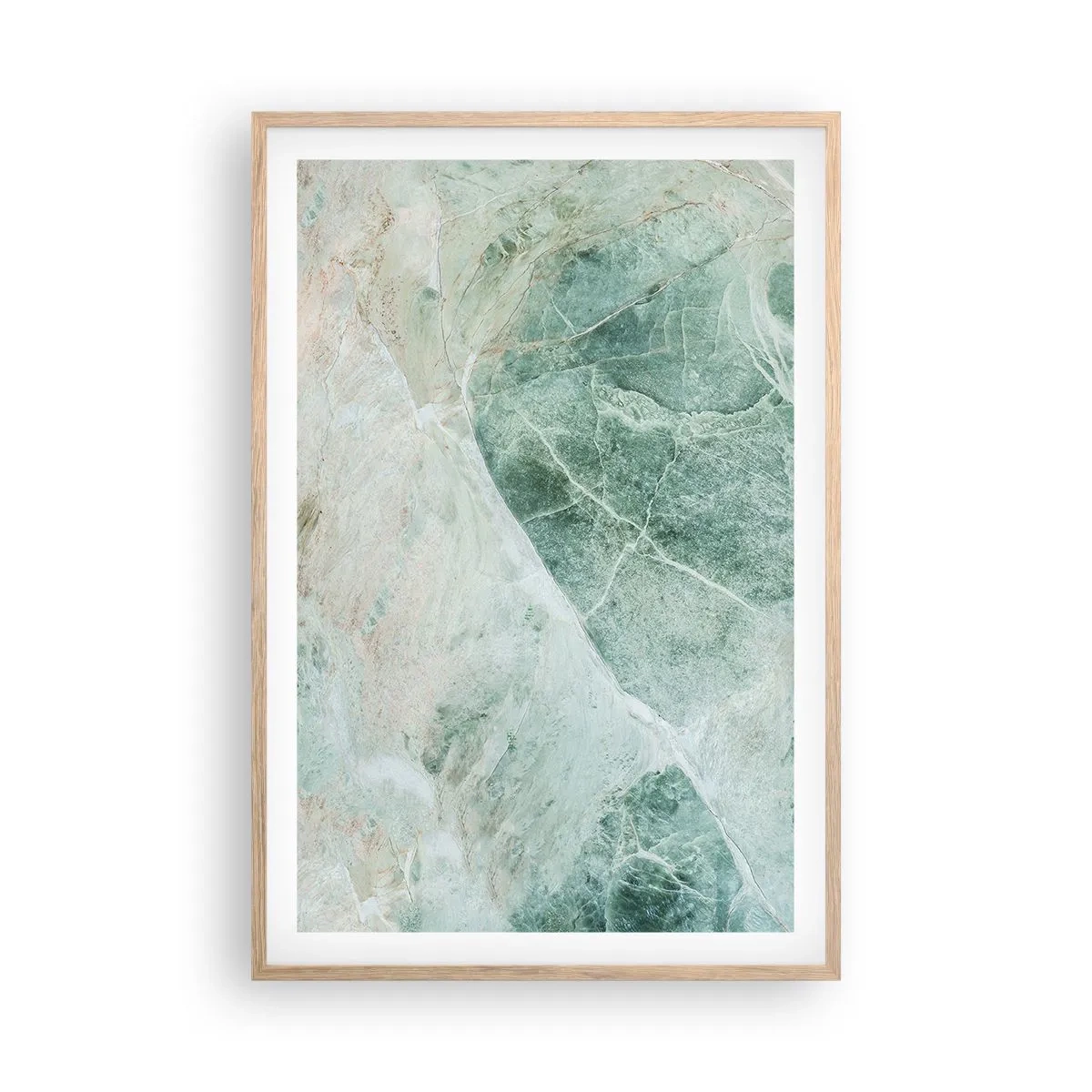 Poster in einem Rahmen aus heller Eiche - Edle Kälte des Steins - 61x91 cm