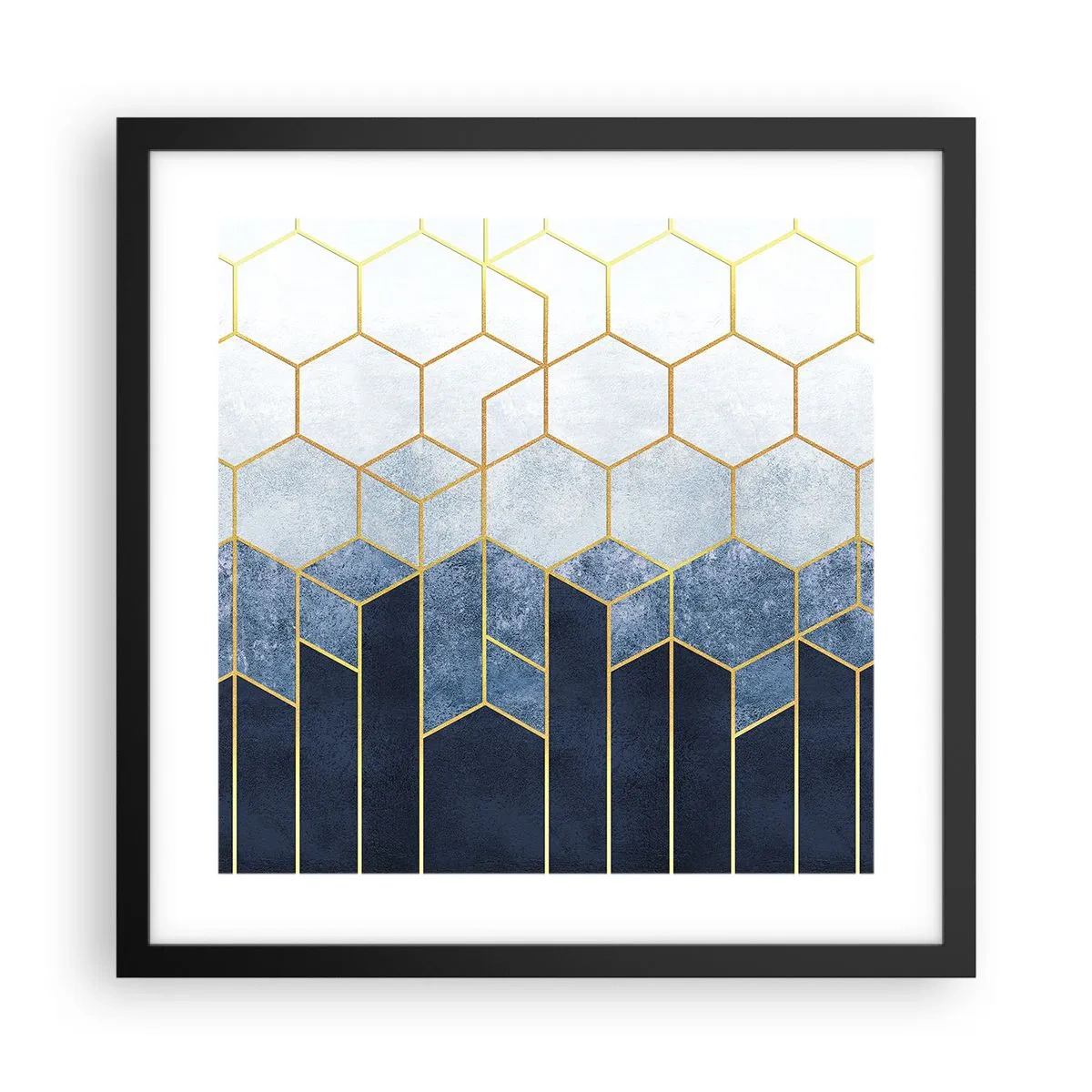 Poster in einem schwarzem Rahmen - Komposition im synkopischen Rhythmus - 40x40 cm