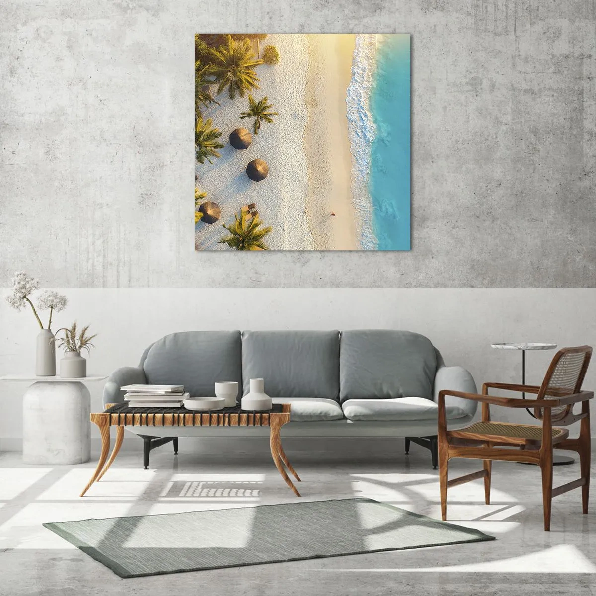 Glasbild - Bild auf glas - Willkommen im Paradies - 60x60 cm