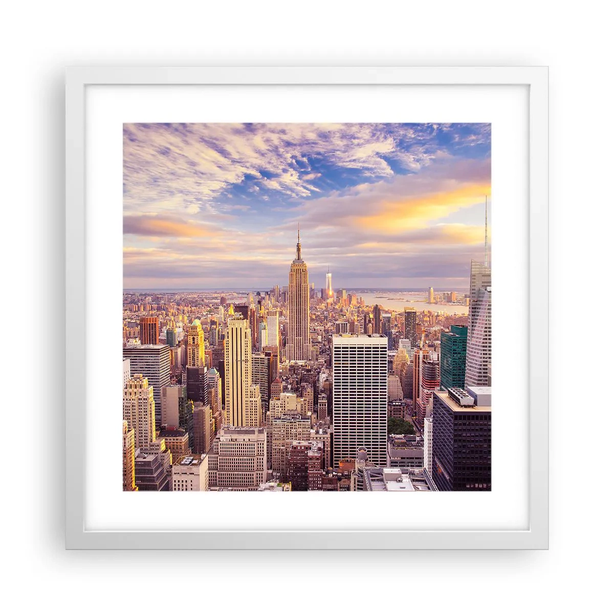 Poster in einem weißen Rahmen - Nur nach den Wolken greifen - 40x40 cm