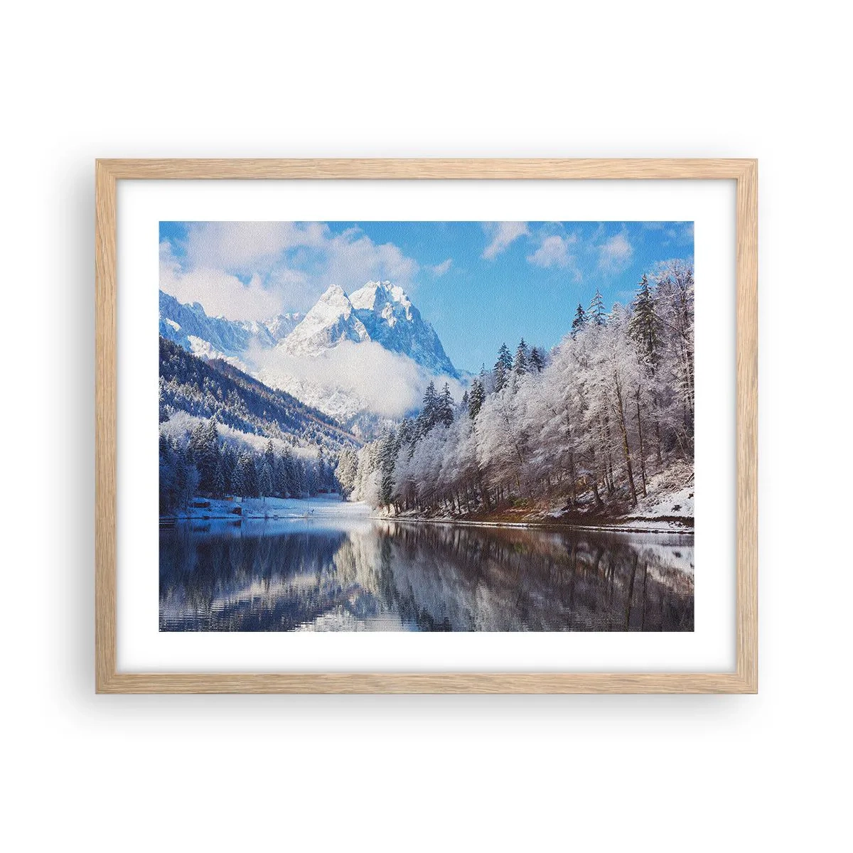 Poster in einem Rahmen aus heller Eiche - Schneefang - 50x40 cm