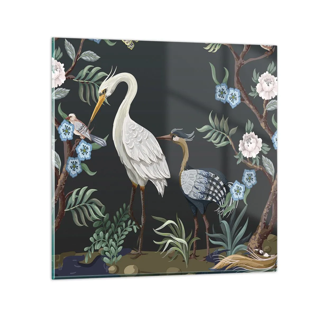Glasbild - Bild auf glas - Vogelparade - 40x40 cm