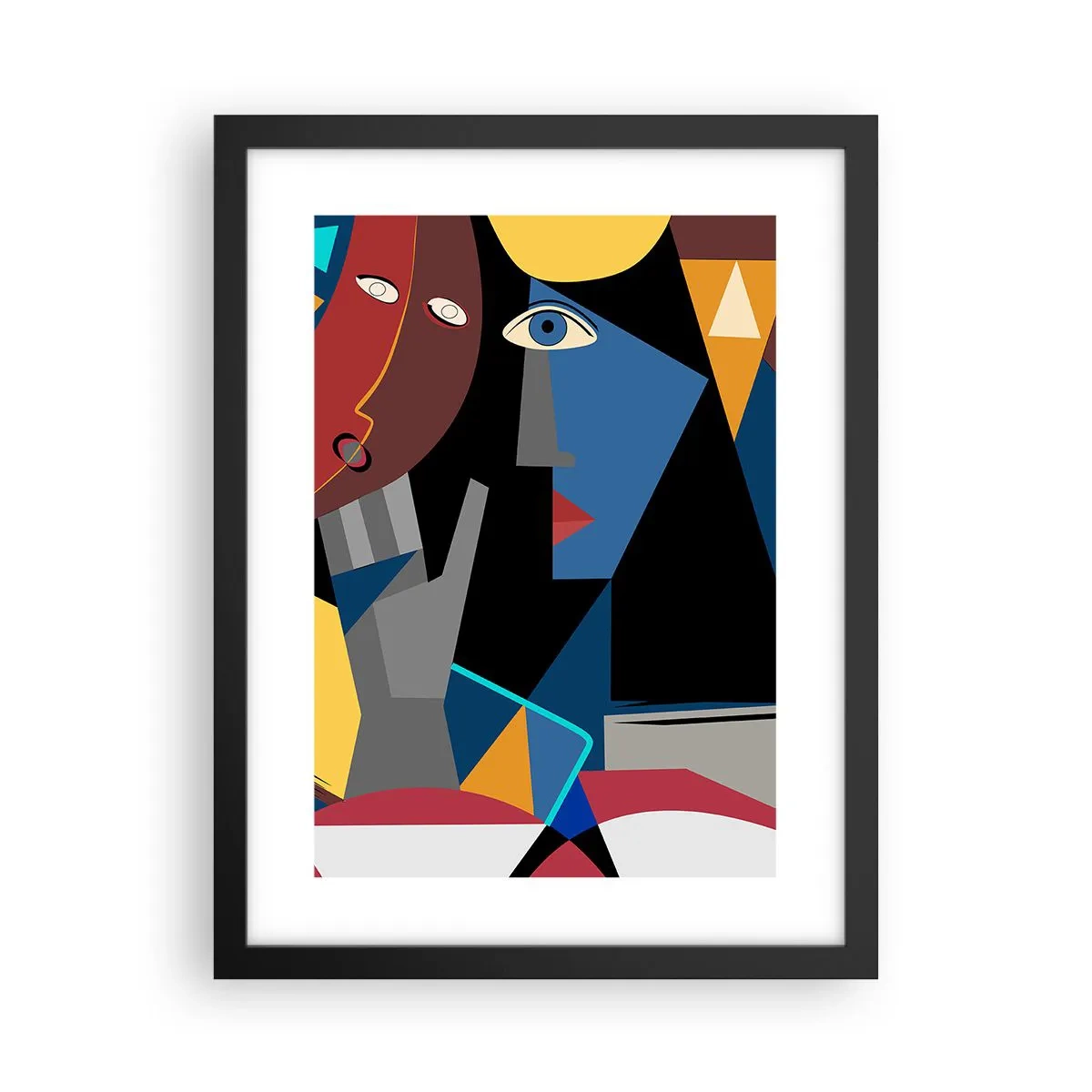 Poster in einem schwarzem Rahmen - Gespräch zwischen Kubisten - 30x40 cm