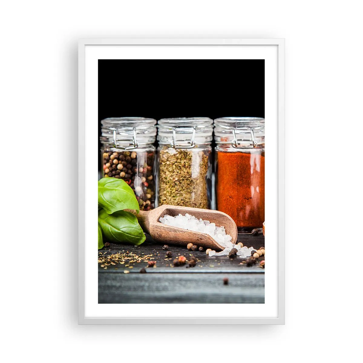 Poster in einem weißen Rahmen - Für einen Geschmack des Lebens - 50x70 cm