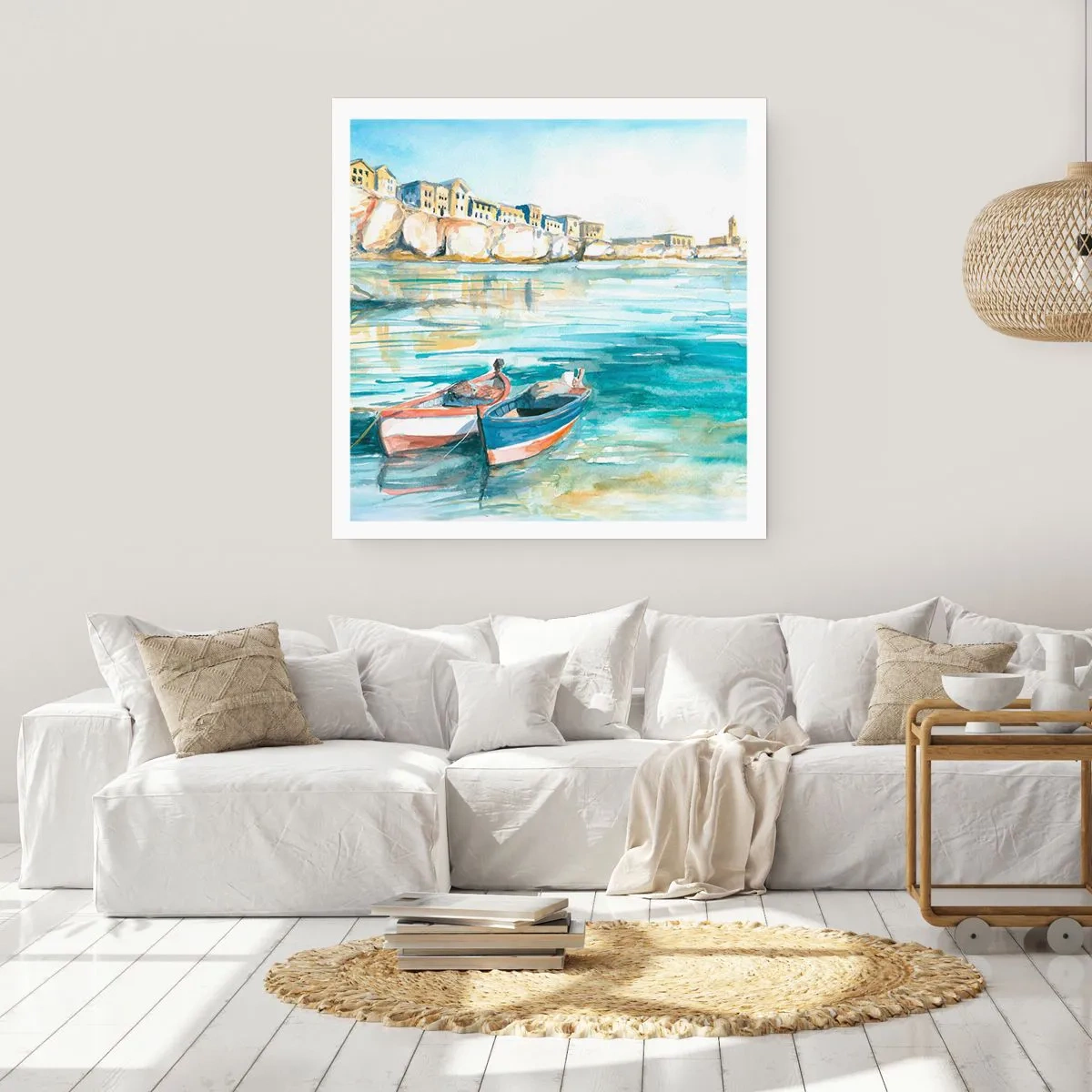 Poster - Landschaft in Azurblau - 30x30 cm