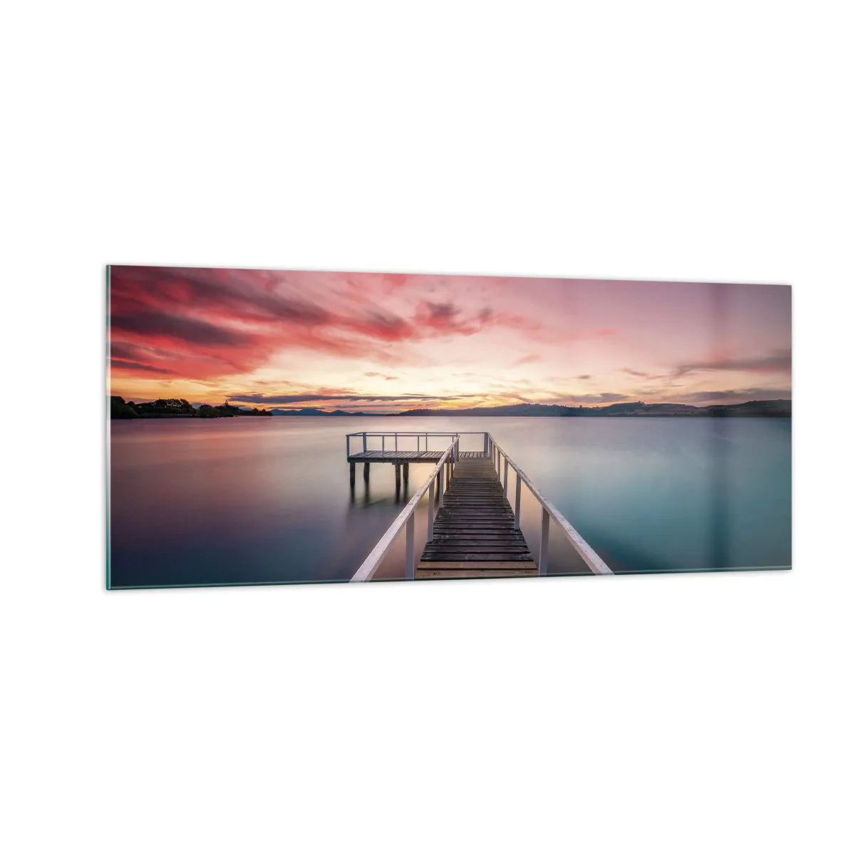 Glasbild - Bild auf glas - Die sanfte Flamme des Abends - 100x40 cm