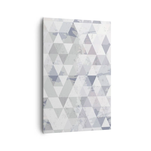 Bild auf Leinwand - Leinwandbild - Geometrisches Dreiecksmuster in Pastelltönen - 80x120cm - Im Rhythmus auf drei - Moderne Wanddekoration für Wohnzimmer und Schlafzimmer ARTTOR
