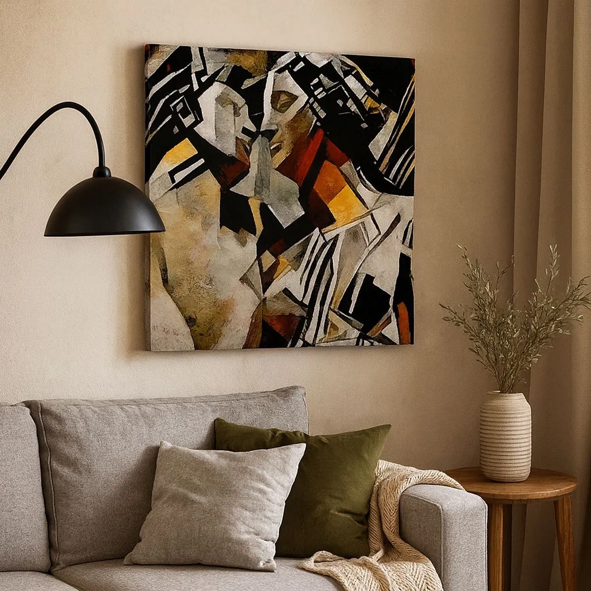 Bild auf Leinwand - Leinwandbild - Ein statuenhafter Kuss - 30x30 cm