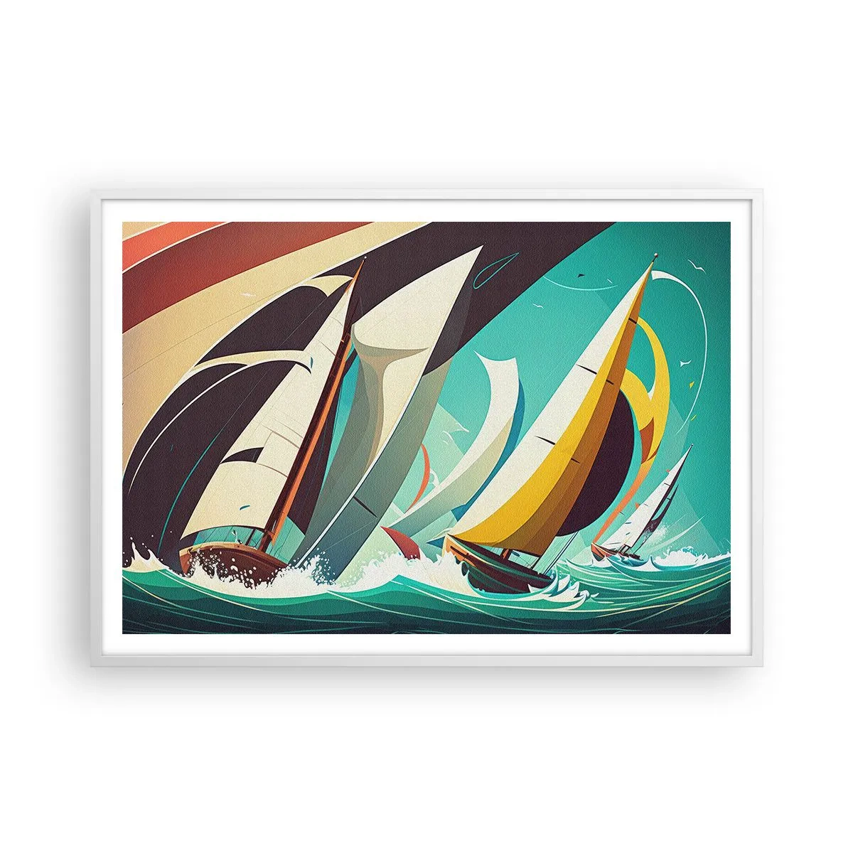 Poster in einem weißen Rahmen - Viel Glück mit den Elementen - 100x70 cm