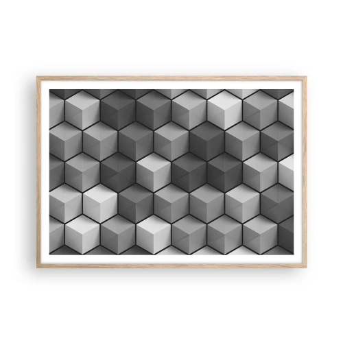 Poster in einem Rahmen aus heller Eiche - Kubistisches Puzzle - 100x70 cm