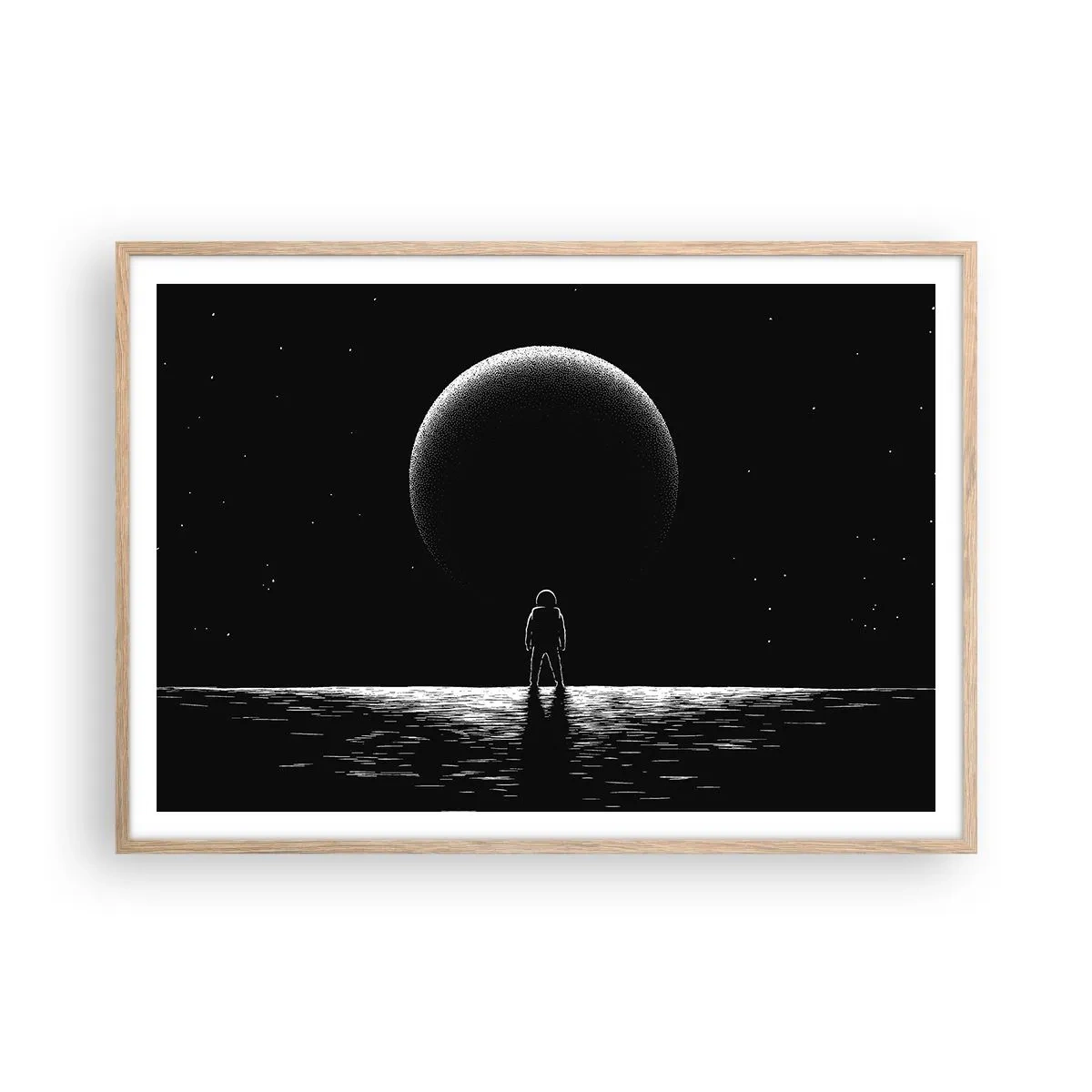 Poster in einem Rahmen aus heller Eiche - Angesicht zu Angesicht - 100x70 cm