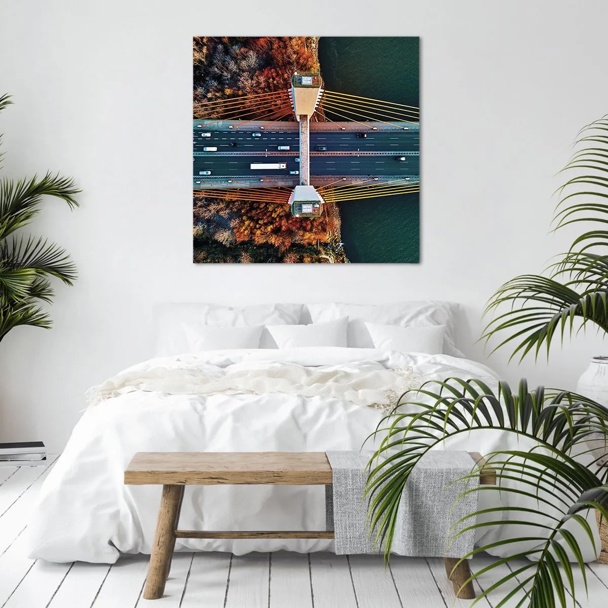 Bild auf Leinwand - Leinwandbild - Jenseits der Gewässer, jenseits der Wälder - 40x40 cm