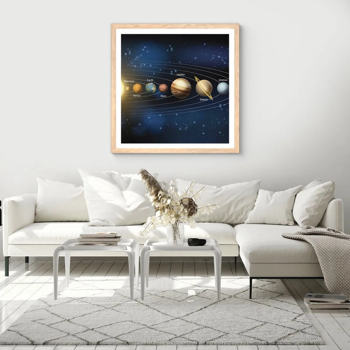 Poster in einem Rahmen aus heller Eiche - Einer von zehn - 30x30 cm