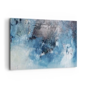 Bild auf Leinwand - Leinwandbild - Abstrakte Pinselstriche in Blautönen - 100x70cm - Rhapsodie in Blau - Moderne Wanddekoration für Wohnzimmer und Schlafzimmer ARTTOR