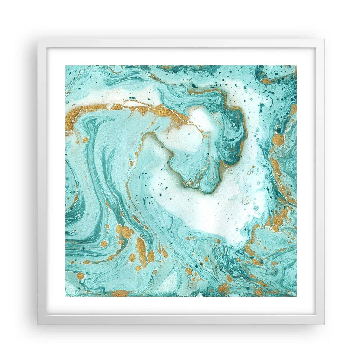 Poster in einem weißen Rahmen - Unter der großen Welle der Edo-Ära - 50x50 cm