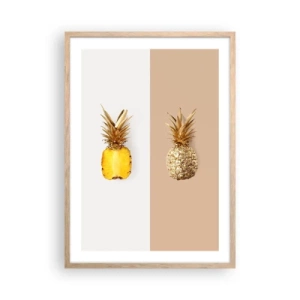 Poster in einem Rahmen aus heller Eiche - Ananas für uns - 50x70 cm