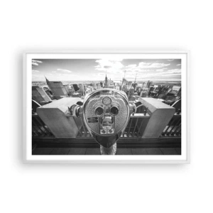 Poster in einem weißen Rahmen - Stadt über den Städten - 91x61 cm