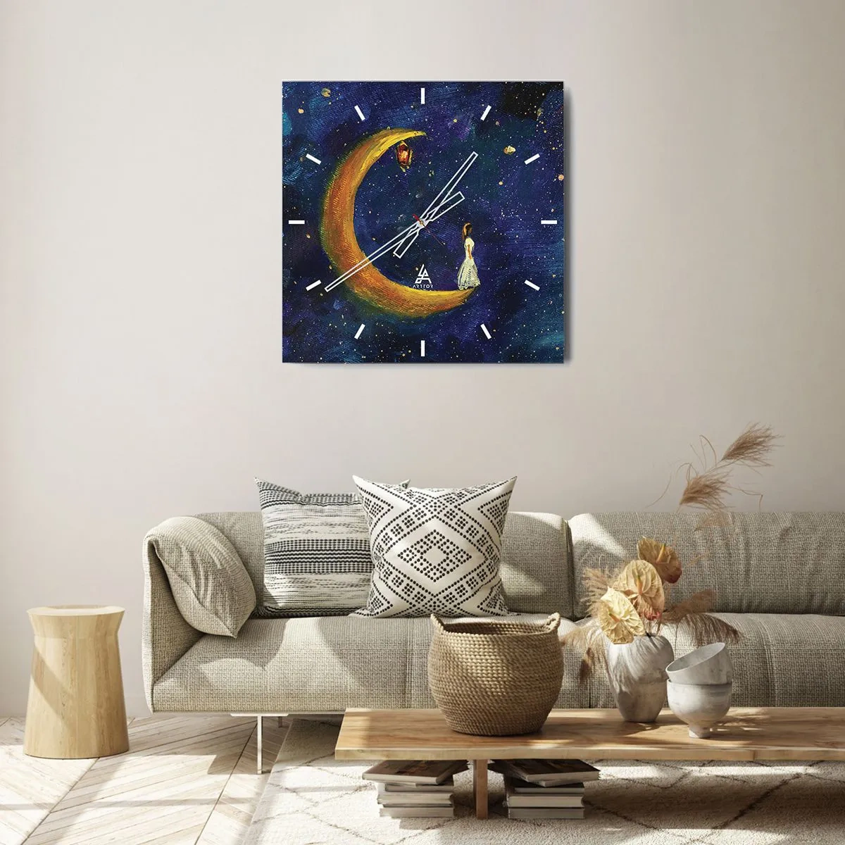 Wanduhr - Glasuhr - Der Ruf der Welt - 40x40 cm