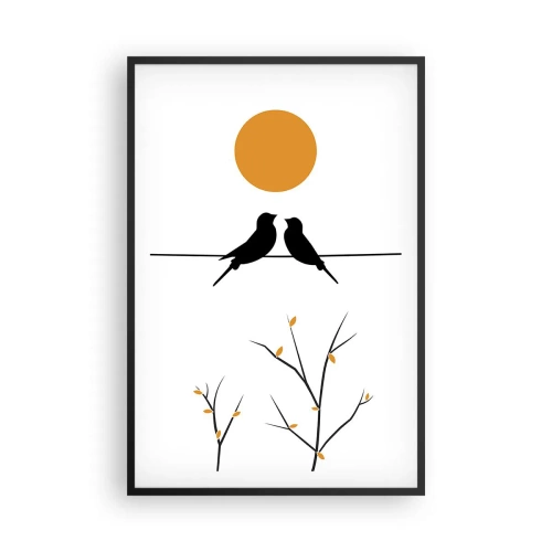 Poster in einem schwarzem Rahmen - Abend der Nachtigallen - 61x91 cm