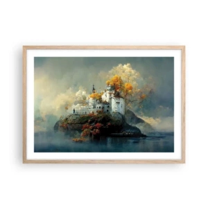 Poster in einem Rahmen aus heller Eiche - Beginn einer romantischen Geschichte - 70x50 cm