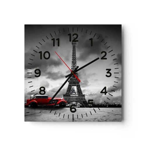 Wanduhr - Glasuhr - Vor nicht allzu langer Zeit in Paris - 40x40 cm