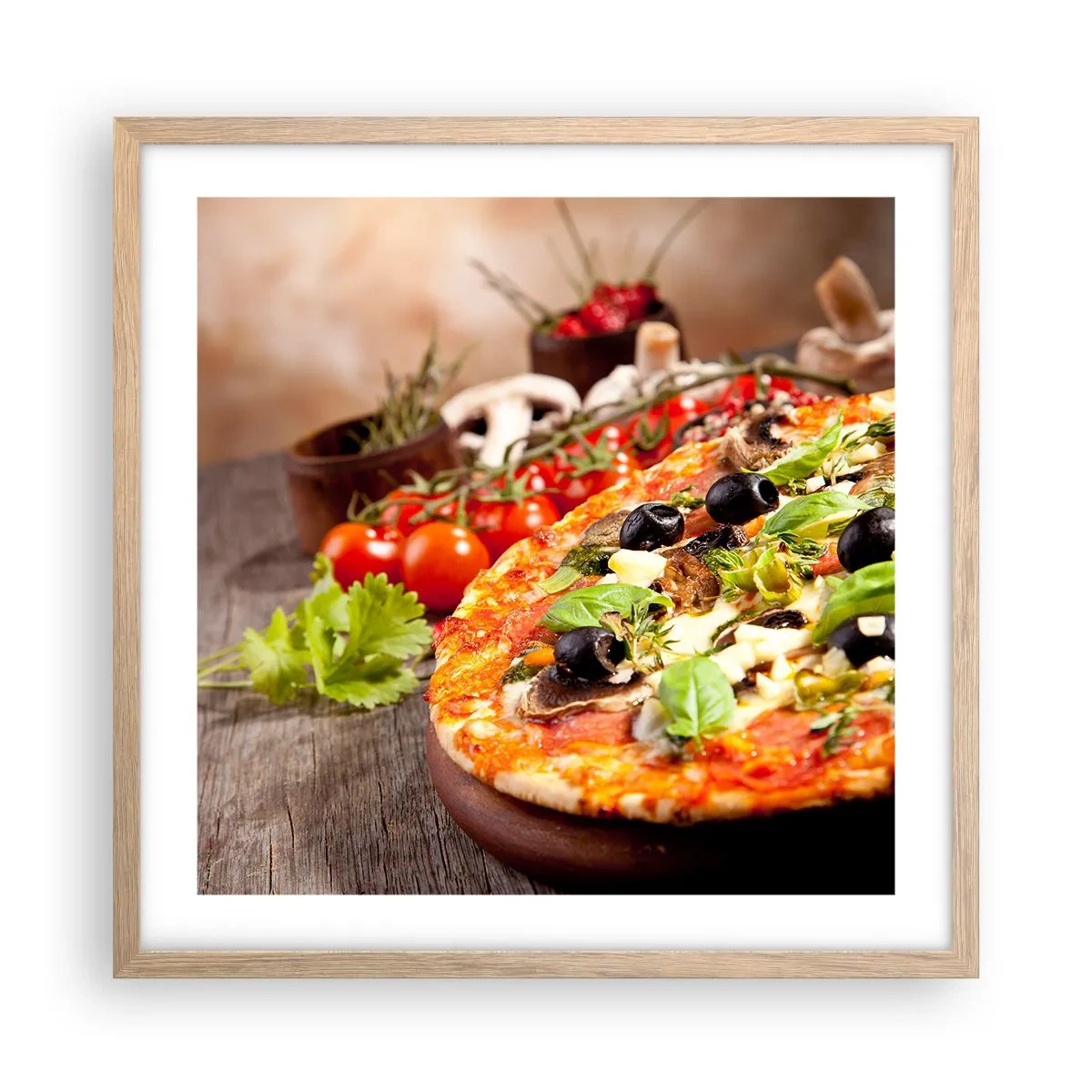 Poster in einem Rahmen aus heller Eiche - Aus den tellurischen Zutaten - 50x50 cm