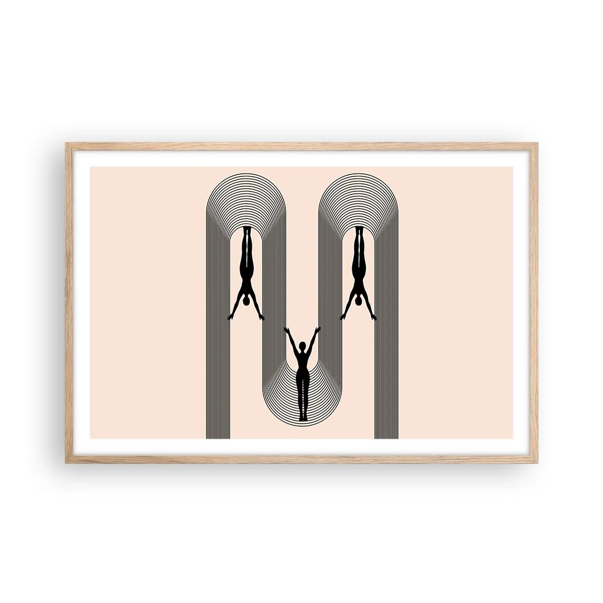 Poster in einem Rahmen aus heller Eiche - Verkehrt herum - 91x61 cm
