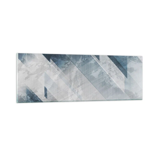 Glasbild - Bild auf glas - Räumliche Komposition - graue Bewegung - 90x30 cm