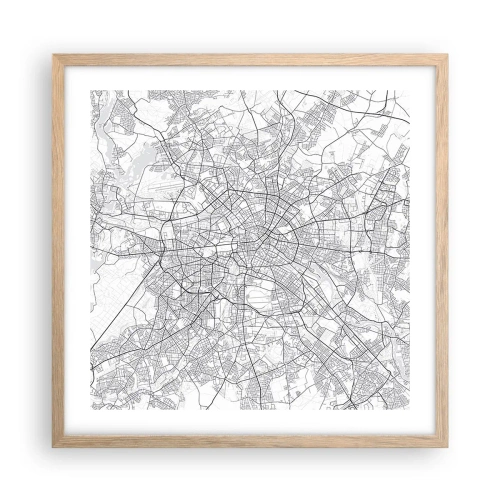 Poster in einem Rahmen aus heller Eiche - Berliner Blume - 50x50 cm