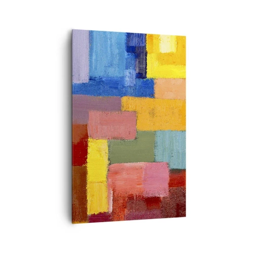 Bild auf Leinwand - Leinwandbild - Bunte abstrakte Rechtecke in verschiedenen Farbtönen - 80x120cm - Jeder ist anders, alle bunt - Moderne Wanddekoration für Wohnzimmer und Schlafzimmer ARTTOR