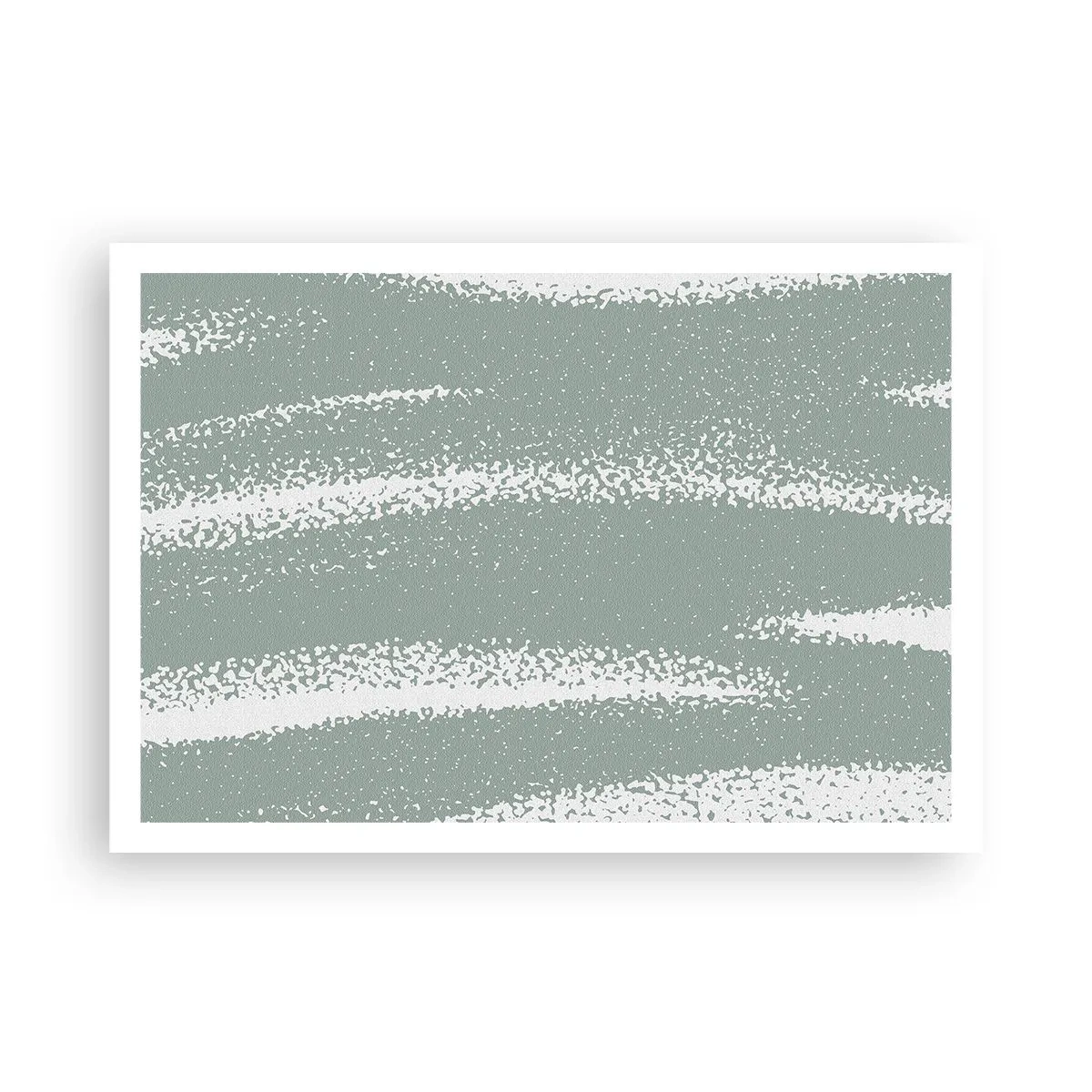 Poster - Winterwellen in Mint- und Weißtönen - 100x70cm - Abstraktion im Winterklima - Moderne Wanddekoration für Wohnzimmer und Schlafzimmer ARTTOR