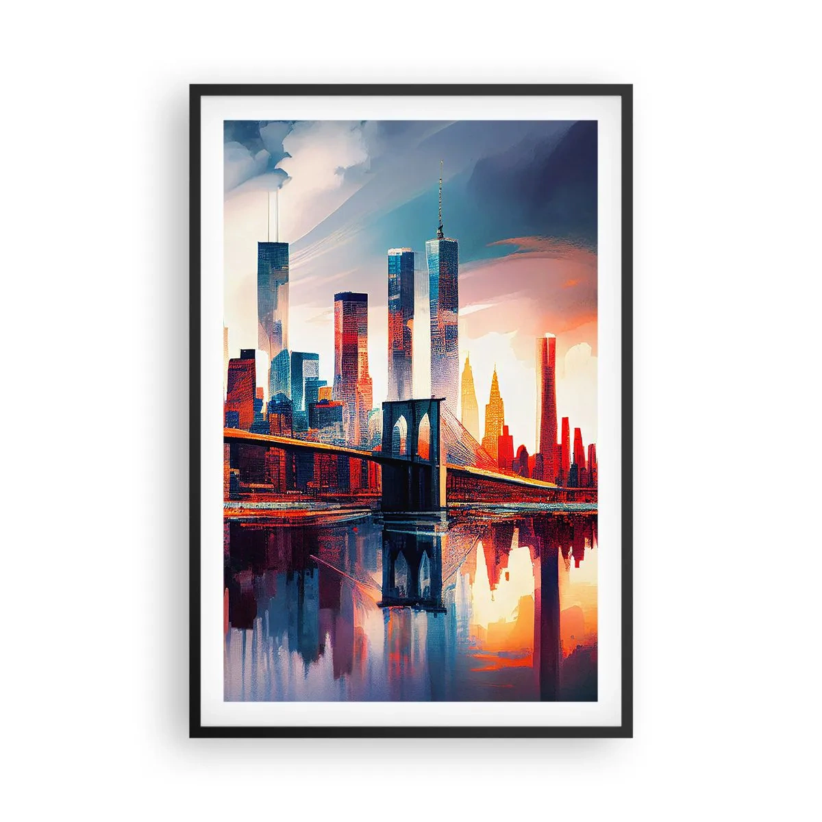 Poster in einem schwarzem Rahmen - Traumhaftes New York - 61x91 cm
