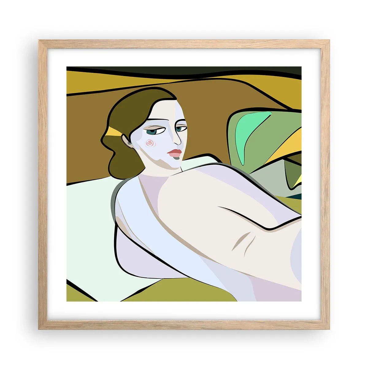 Poster in einem Rahmen aus heller Eiche - Intimes Porträt - 50x50 cm