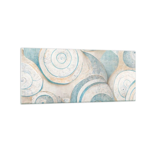 Glasbild - Bild auf glas - Abstrakte Muscheln in Pastelltönen - 120x50cm - Was verbirgt sich in der Muschel? - Moderne Wanddekoration für Wohnzimmer und Schlafzimmer ARTTOR