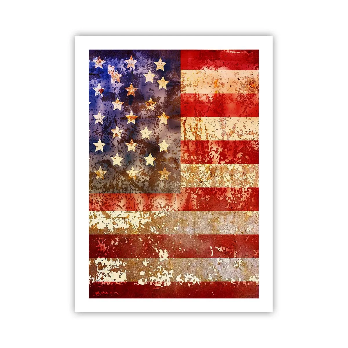 Poster - Vintage USA-Flagge mit gealtertem Effekt - 50x70cm - Ruhm verblasst nicht - Moderne Wanddekoration für Wohnzimmer und Schlafzimmer ARTTOR