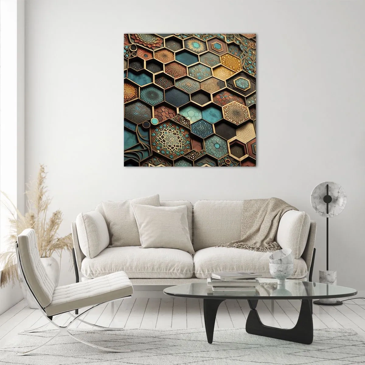 Glasbild - Bild auf glas - Arabische Ornamente – Variation - 70x70 cm