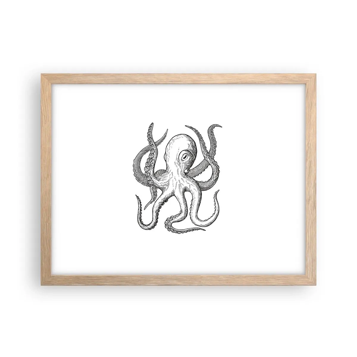 Poster in einem Rahmen aus heller Eiche - Mit den Wellen tanzen - 40x30 cm