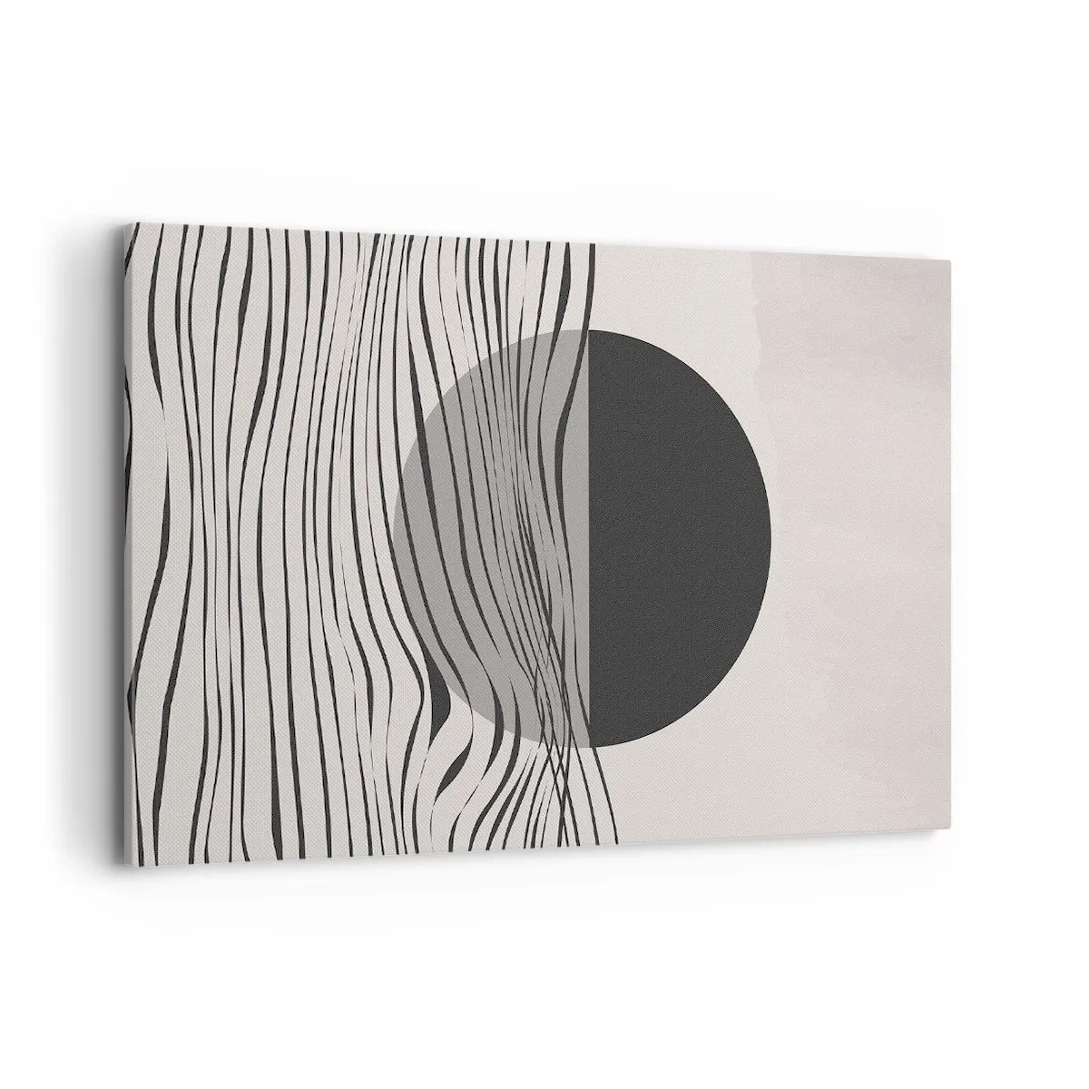 Bild auf Leinwand - Leinwandbild - Abstrakte Linien und geometrische Formen in gedeckten Farben - 120x80cm - Halbe Komposition - Moderne Wanddekoration für Wohnzimmer und Schlafzimmer ARTTOR