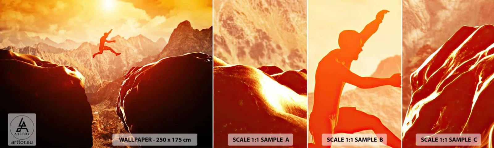 Fototapeten Muster Selbstklebend Deluxe Sticker - Grenzen überschreiten - Sport, Klettern, Landschaft - 100x30 cm