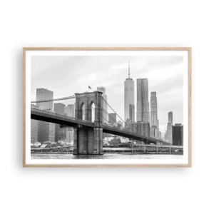 Poster in einem Rahmen aus heller Eiche - New Yorker Atmosphäre - 100x70 cm