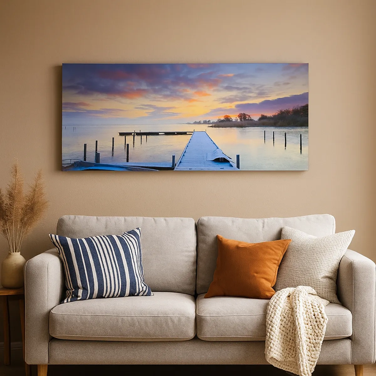 Bild auf Leinwand - Leinwandbild - Violett-goldene Ruhe - 30x30 cm