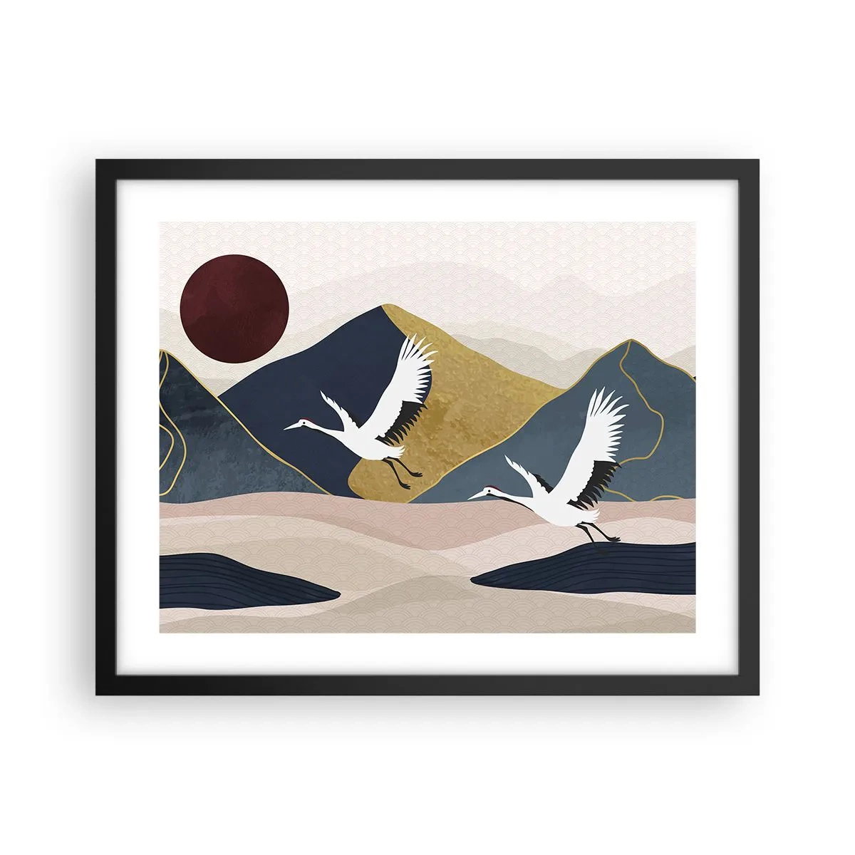 Poster in einem schwarzem Rahmen - Es ist wieder ein Tag VERFLOGEN - 50x40 cm