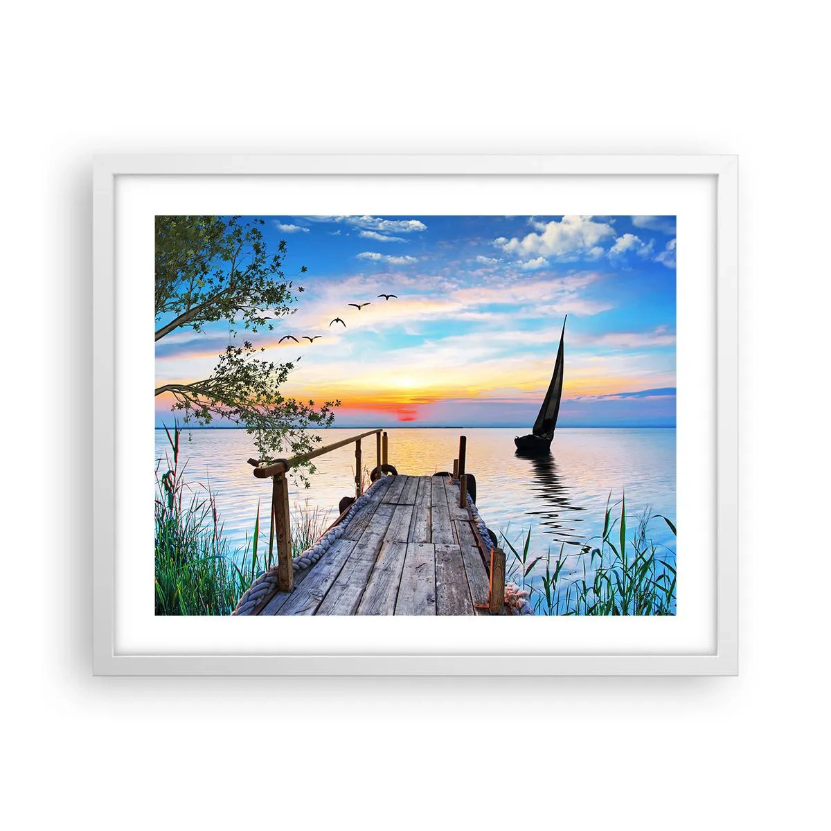 Poster in einem weißen Rahmen - Guten Abend - 50x40 cm